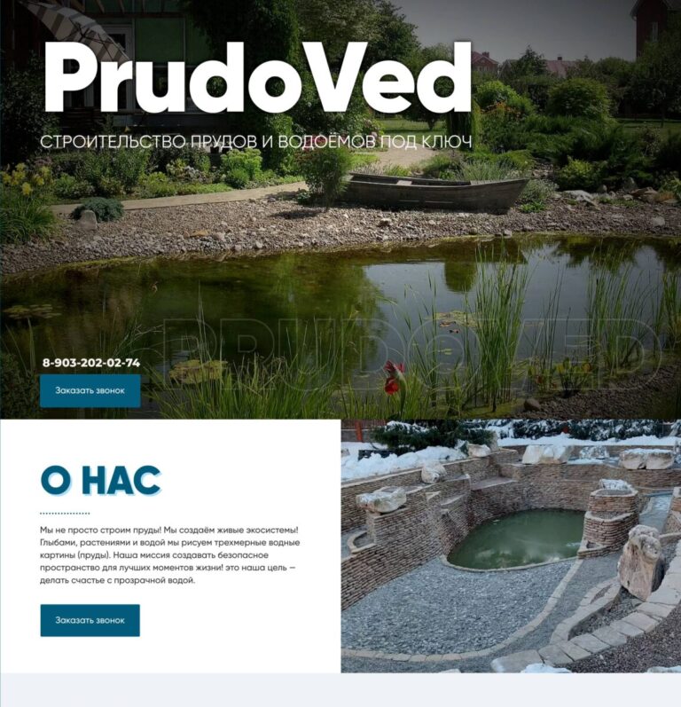 Turnkey construction of ponds and water features
